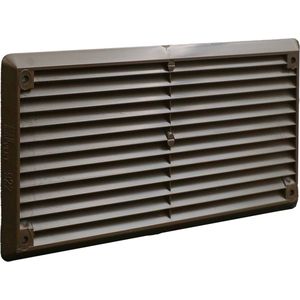 Air Control schoepenrooster opbouw met vliegengaas 165x86mm, kunststof bruin (310M / 04)