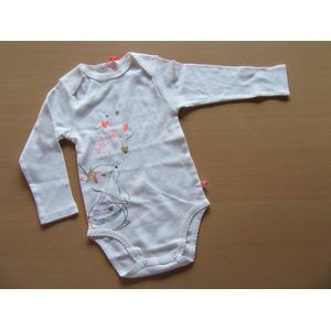 noukie's , 2 pack , body lange mouw , meisje ,  creme , konijn 18 maand  86