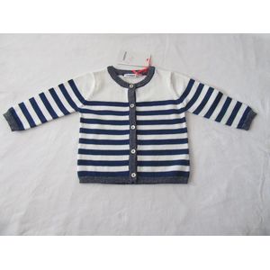noukie's , meisje, gilet, fijn gebreid , gebroken wit / marine , 4 jaar 104