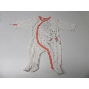 noukie's pyjama  , jersey ,  gebroken wit met lola , orange  0 maand 50