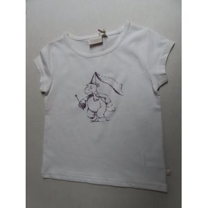 Noukie's - T shirt korte mouw - Meisje - Wit - Lola paarse fee - 3 jaar 98