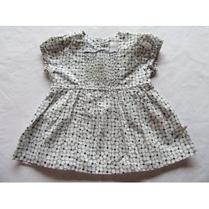 Noukie's Tunique - Meisje - Wit/grijst/marine - 68 - 6 maand