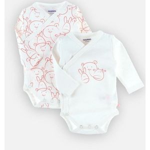 noukie's , boy set , 2 stuks , creme /rose, nouky / paco / lola , 9 maand 74