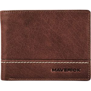 Maverick brown - portemonnee - billfold -  volnerf rundsleder - bruin