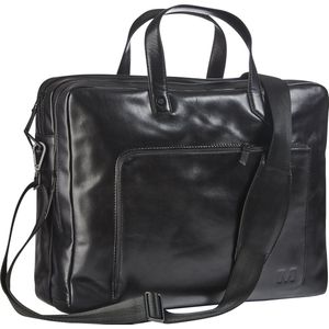 Maverick - All Black - Laptoptas - Zwart - Plantaardig Gelooid Volnerf Rundsleder