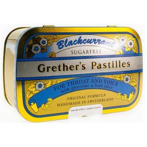 Grether's Pastilles Blackcurrant suikervrij Zuigtabletten 440g