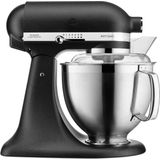 KitchenAid keukenmachine - Artisan - Keukenrobot met 5 accessoires uit roestvrij staal en schenkschild - 300 W - 4,8 L - Zwart