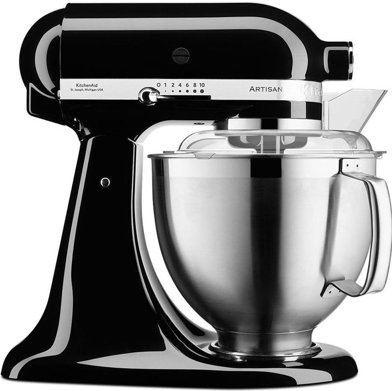 KitchenAid keukenmachine - Artisan - Keukenrobot met 5 accessoires uit roestvrij staal en schenkschild - 300 W - 4,8 L - Onyx zwart