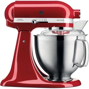 KitchenAid keukenmachine - Artisan - Keukenrobot met 5 accessoires uit roestvrij staal en schenkschild - 300 W - 4,8 L - Keizerrood