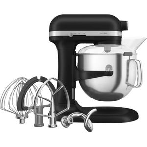 KitchenAid keukenmachine - Artisan - In hoogte verstelbare kom - 375 W - Krachtig met 11 snelheden - Roestvrijstalen accessoires - 6,6L - Matzwart