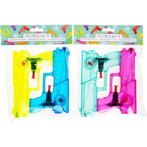 LG Design Waterpistool set - 2x - klein model - 15 x 8 x 3 cm - diverse kleuren - waterpistooltje