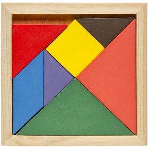 Lg-imports Houten Vormenpuzzel 12 Cm 7 Stukjes - Tangram