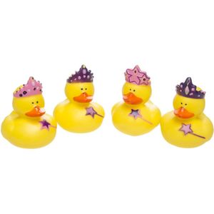 4x Badeendjes prinsessen badspeelgoed 5 cm - Speelgoed - Badspeeltjes - Badeendjes