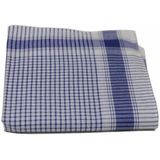 Tiseco 12 stuks Heren zakdoeken Vichy Blauw - 40 - Wit