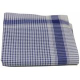 Tiseco 12 stuks Heren zakdoeken Vichy Blauw - 40 - Wit