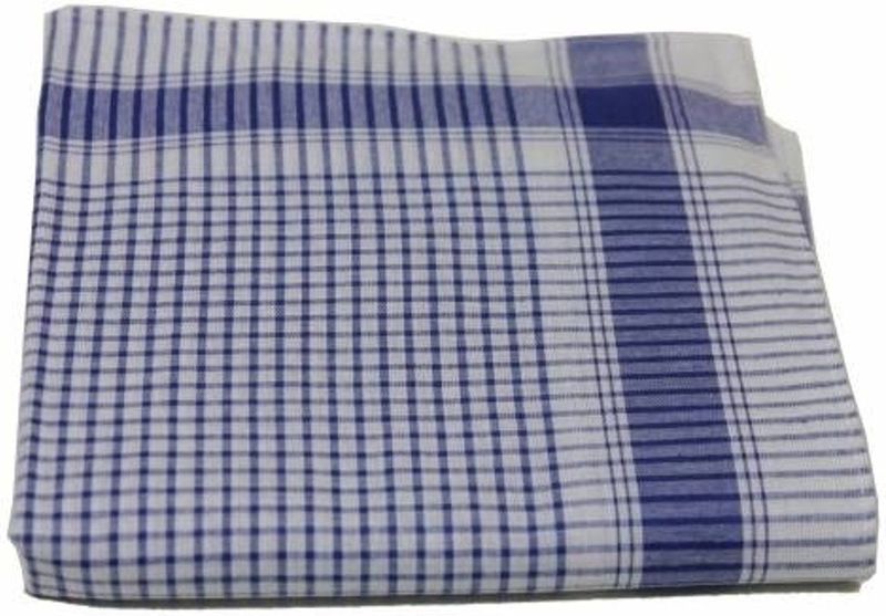 Tiseco 12 stuks Heren zakdoeken Vichy Blauw - 40 - Wit