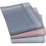 Tiseco 12 stuks - Dames zakdoeken Ruitje 4714 - 30 - Blauw