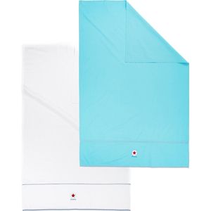 Lief Lifestyle! ledikantlaken 100x150 cm blauw/wit (2 stuks)