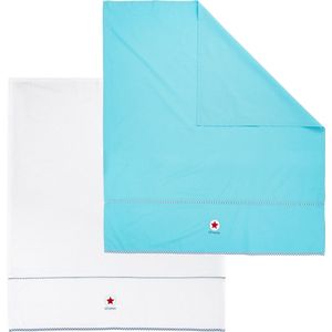 Lief Lifestyle! wieglaken 80x100 cm blauw/wit (2 stuks)