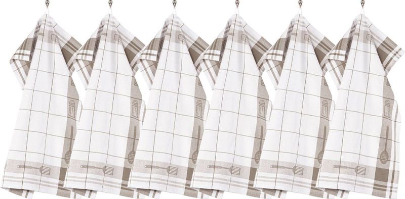 Tiseco Home Studio - Pharao Utensils - Keukendoek - Taupe - Set van 3 - 50 x 70 cm