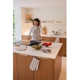 Tiseco Home Studio - Gingham - Keukenhandschoen - Taupe - Set van 2