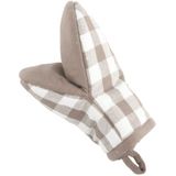 Tiseco Home Studio - Gingham - Keukenhandschoen - Taupe - Set van 2