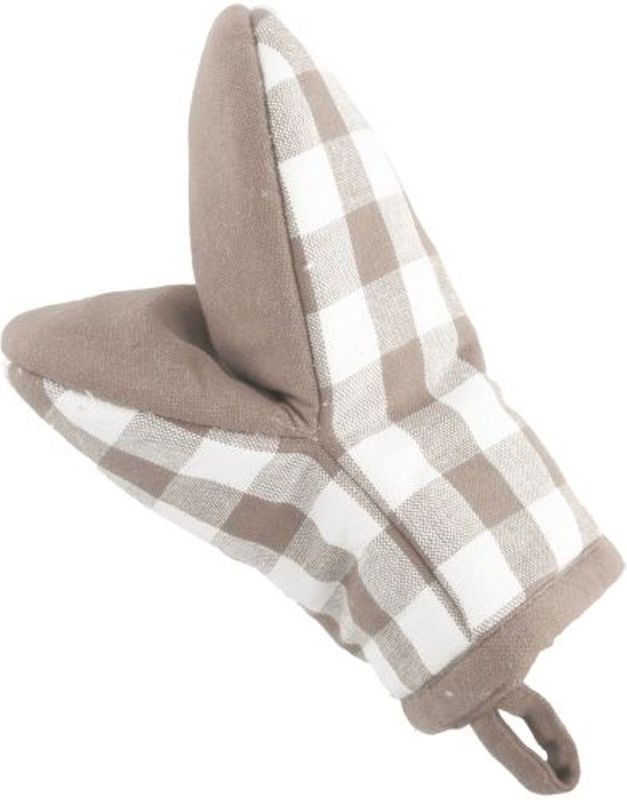 Tiseco Home Studio - Gingham - Keukenhandschoen - Taupe - Set van 2