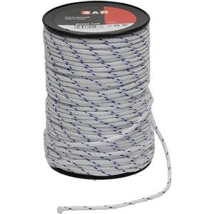 SAM gevlochten touw - Ø 3 mm x 75 mtr - Polypropyleen - Wit/blauw