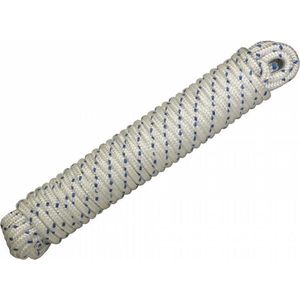 MACK gevlochten koord - Ø 12 mm x 15 mtr - Polypropyleen - Wit / blauw
