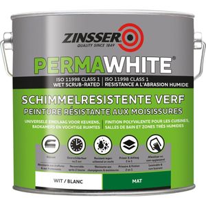 Zinsser Permawhite Mat 2,5 Liter - Anti Schimmel Verf