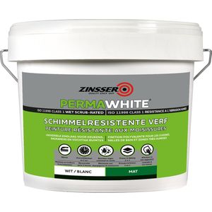 Zinsser Permawhite Mat - 10L - Anti Schimmel Verf - Schimmelwerend & Vochtbestendig