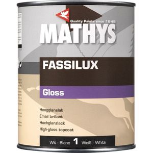 Mathys Fassilux Gloss - 1 l - 20 m²/l - Wit - Lak