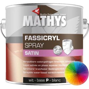Mathys Fassicryl Satin Spray - 2,5 l - 6 m²/l - Wit - Lak