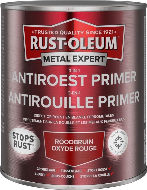 Rust-Oleum - Metal Expert - 3-in-1 Anti Roest Primer - 750ml - Grondlaag voor Metaal