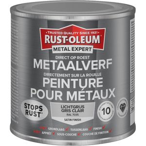 Rust-Oleum Metal Expert Direct Op Roest Metaal Verf Zijdeglans 250ml - RAL 7035