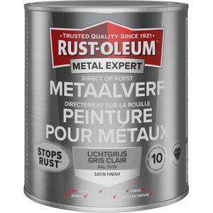 Rust-Oleum Metal Expert Direct Op Roest Metaal Verf Zijdeglans 750ml - RAL 7035