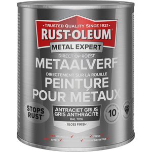 Rust-Oleum Metal Expert Direct Op Roest Metaal Verf 750ml - RAL 7016