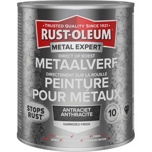 Rust-Oleum Metal Expert Direct Op Roest Hamerslag Verf Antraciet 750ml