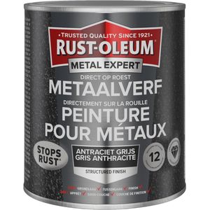 Rust-Oleum Metal Expert Direct Op Roest Structuurverf Antraciet 750ml