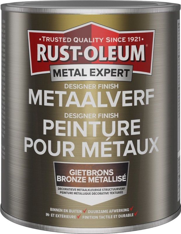 Rust-Oleum - Metaalverf - Terpentinebasis - Zwart - 5m²/L