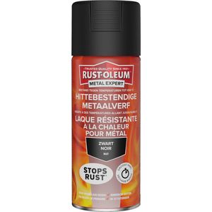 Rust-Oleum Hittebestendige Metaalverf Zwart Ral 9005 400ml Spuitbus