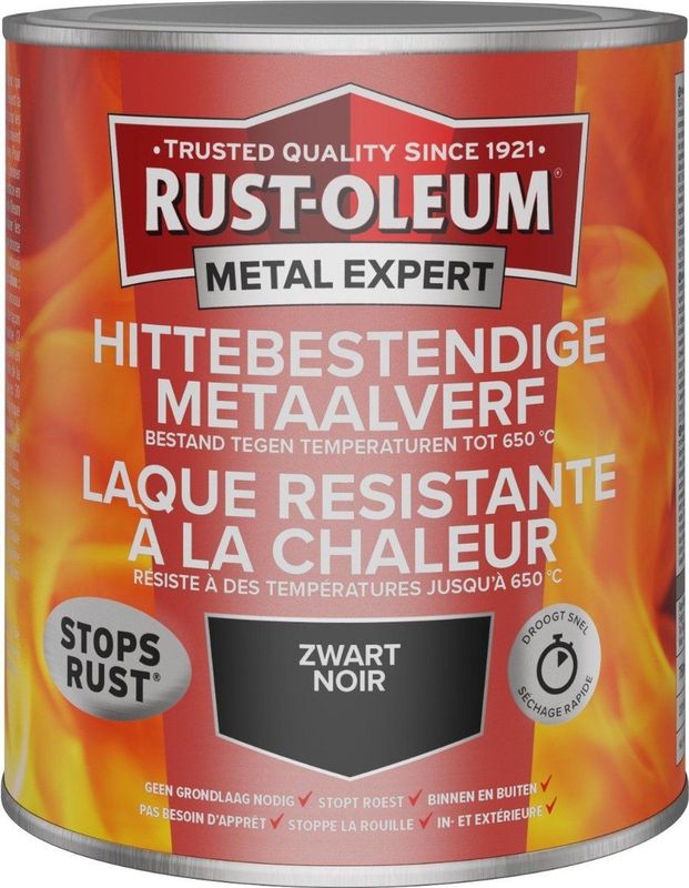 Rust-Oleum - Metaalverf - Hittebestendig - Glanzend - 5m²/L