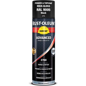 Rust Oleum Grondverf & Lak in 1 spuitbus ZWART GLANS RAL9005