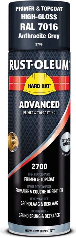 Rust Oleum Grondverf & Lak in 1 spuitbus ANTRACIET GRIJS RAL7016