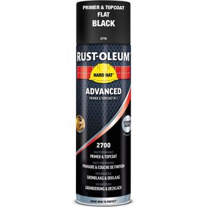 Rust Oleum Grondverf & Lak in 1 spuitbus ZWART MAT RAL9005