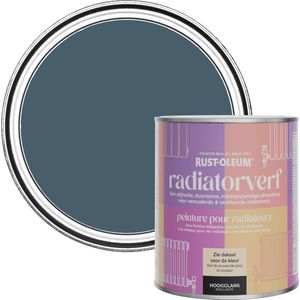 Rust-Oleum Donkerblauw Radiatorverf Hoogglans - Blauwdruk 750ml