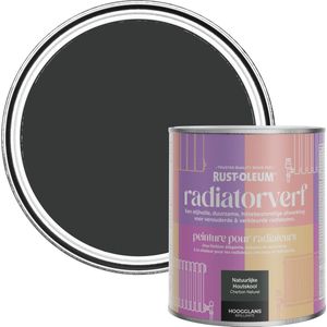 Rust-Oleum Zwart Radiatorverf Hoogglans - Natuurlijke Houtskool 750ml