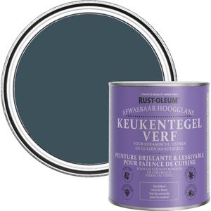 Rust-Oleum Donkerblauw Keukentegelverf Hoogglans - Avondblauw 750ml