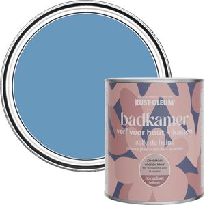 Rust-Oleum Blauw Badkamerverf voor hout en kasten Hoogglans - Korenbloemblauw 750ml