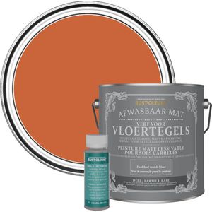 Rust-Oleum Oranje Afwasbare Vloertegelverf - Chai Thee 2,5L